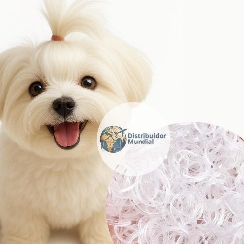 Kit 2400 Elástico Transparente Pet Banho Tosa Laço Acessórios Cachorro Borrachinha Shit zu Yorkshire Maltêz Poodle Lhasa