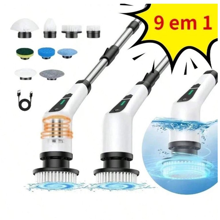 Escova De Limpeza Ajustável Janela Banheiro e Cozinha Ferramenta 9 em 1/ 7 em 1 Recarregável