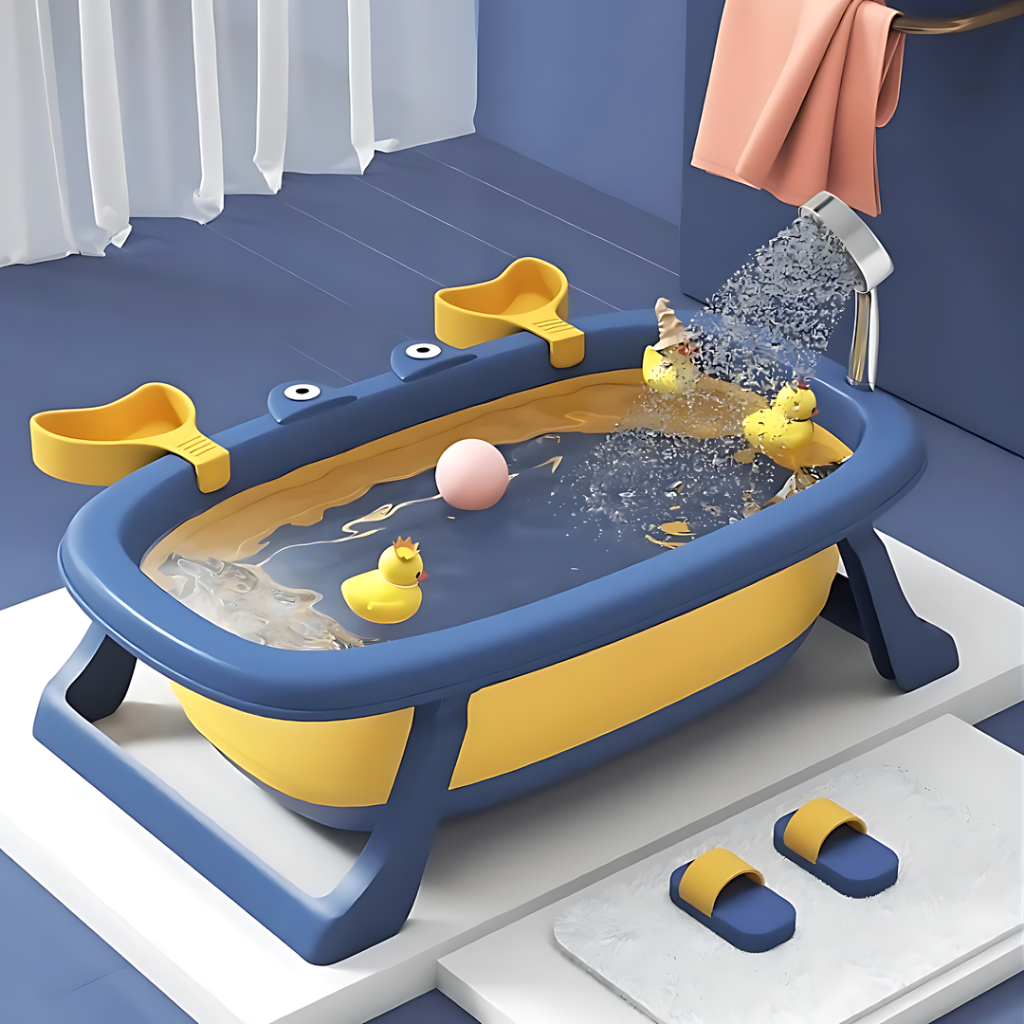 Banheira De Bebê Recém Nascido Infantil Dobrável Retrátil Infantil
