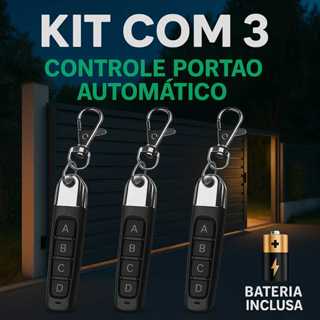 Controle de Portão Eletrônico Slim 433MHz 4 em 1 - Elétrico Eletrônico Garagem com Chaveiro em Oferta na Shopee