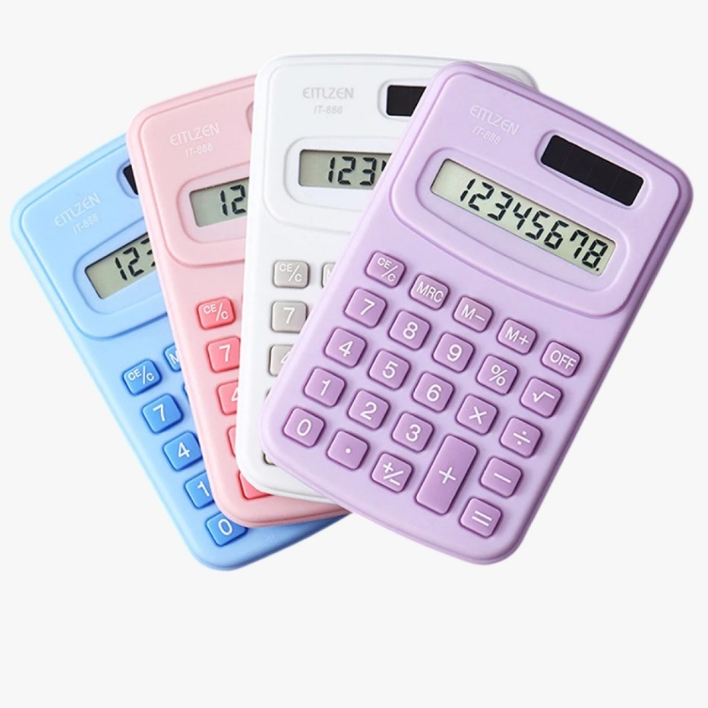 Mini Calculadora De Bolso Plástica De 8 Dígitos Portátil De Alta Qualidade - Cor Branca em Oferta na Shopee
