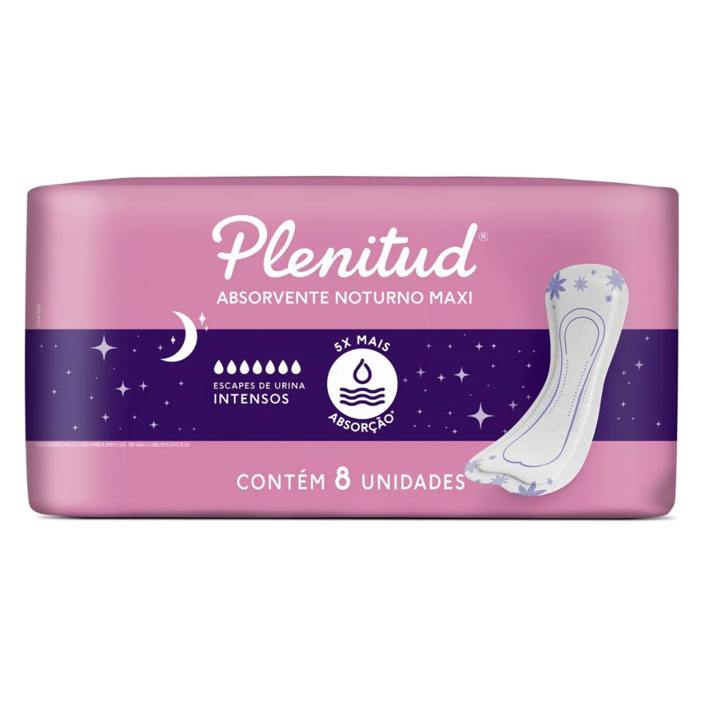 Absorvente Noturno Plenitud Femme Escapes Moderados A Intensos Com 8 Unidades - Health