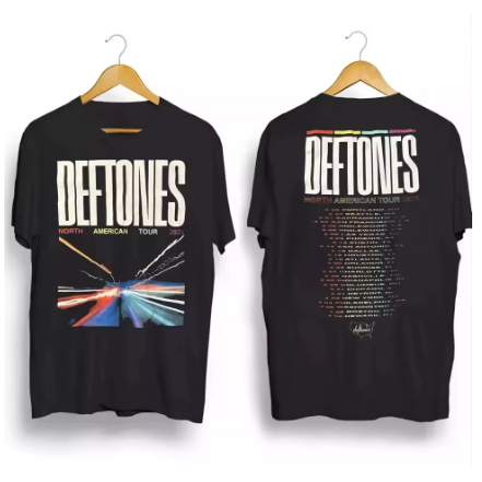 Camiseta Estampa Adulto/Infantil Lançamento Unissex Em Algodao Deftones 2025 américa do norte tour
