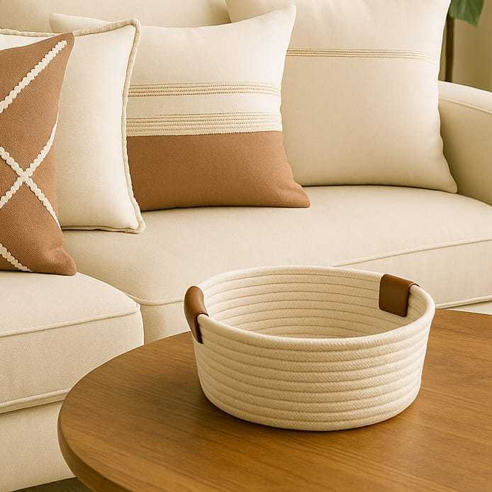 Cesto de Corda de Algodão Raízes Boho em Oferta na Shopee