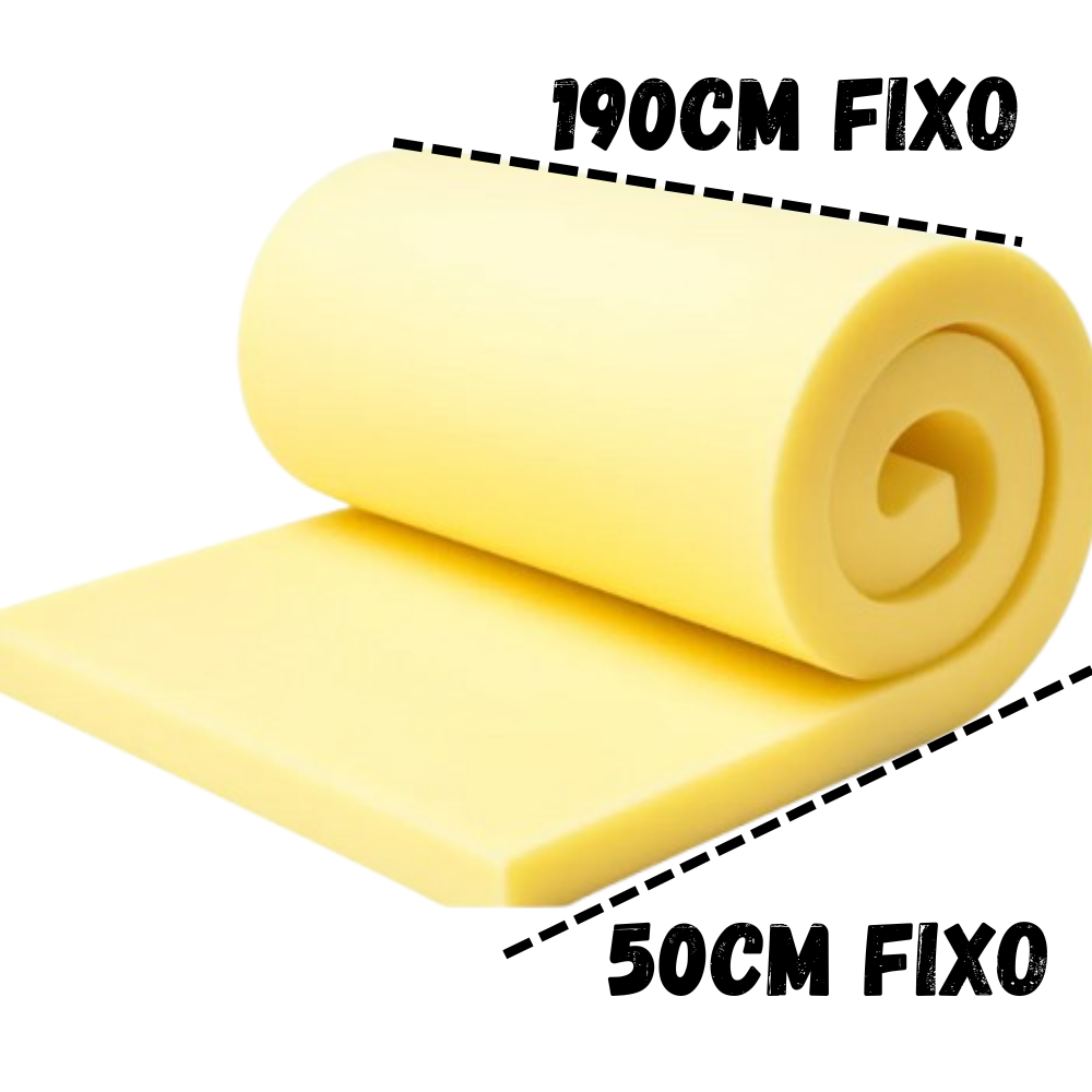 Espuma D33  190cm x 50cm 5cm de espessura Grossa Em Metro Amarela para assento de sofa cama encosto