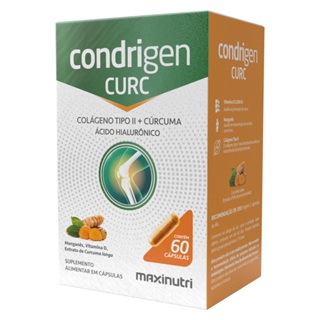 Condrigen Curc Colágeno Tipo 2 + Cúrcuma 60 Cáps Maxinutri em Oferta na Shopee