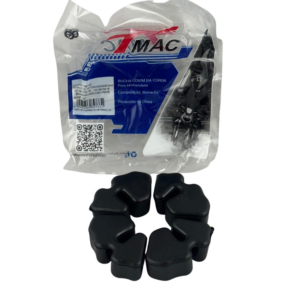 Bucha Coxim da Coroa Tmac TITAN 150 04/13 - TITAN/FAN 160 16/... (JOGO COM 4 PECAS) em Oferta na Shopee