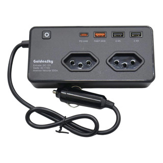 Inversor Conversor Veicular 350w 12v/24v  Para 110v/220v Tomada + 4 Usb 5v 1.2a