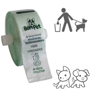 SACO CATA CACA PET BOBINA COM 1000 UN em Oferta na Shopee