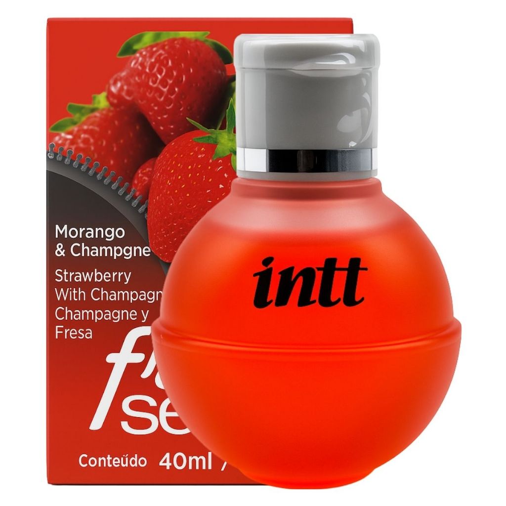 Óleo Lubrificante Íntimo Beijável Fruit Sexy Efeito Quente Sabor Morango 40ml em Oferta na Shopee
