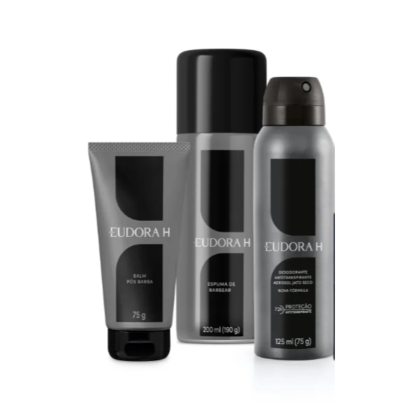Combo Eudora H [ 3 Itens ] Espuma de Barbear 200ml + Balm Pós Barba + Desodorante Aerosol