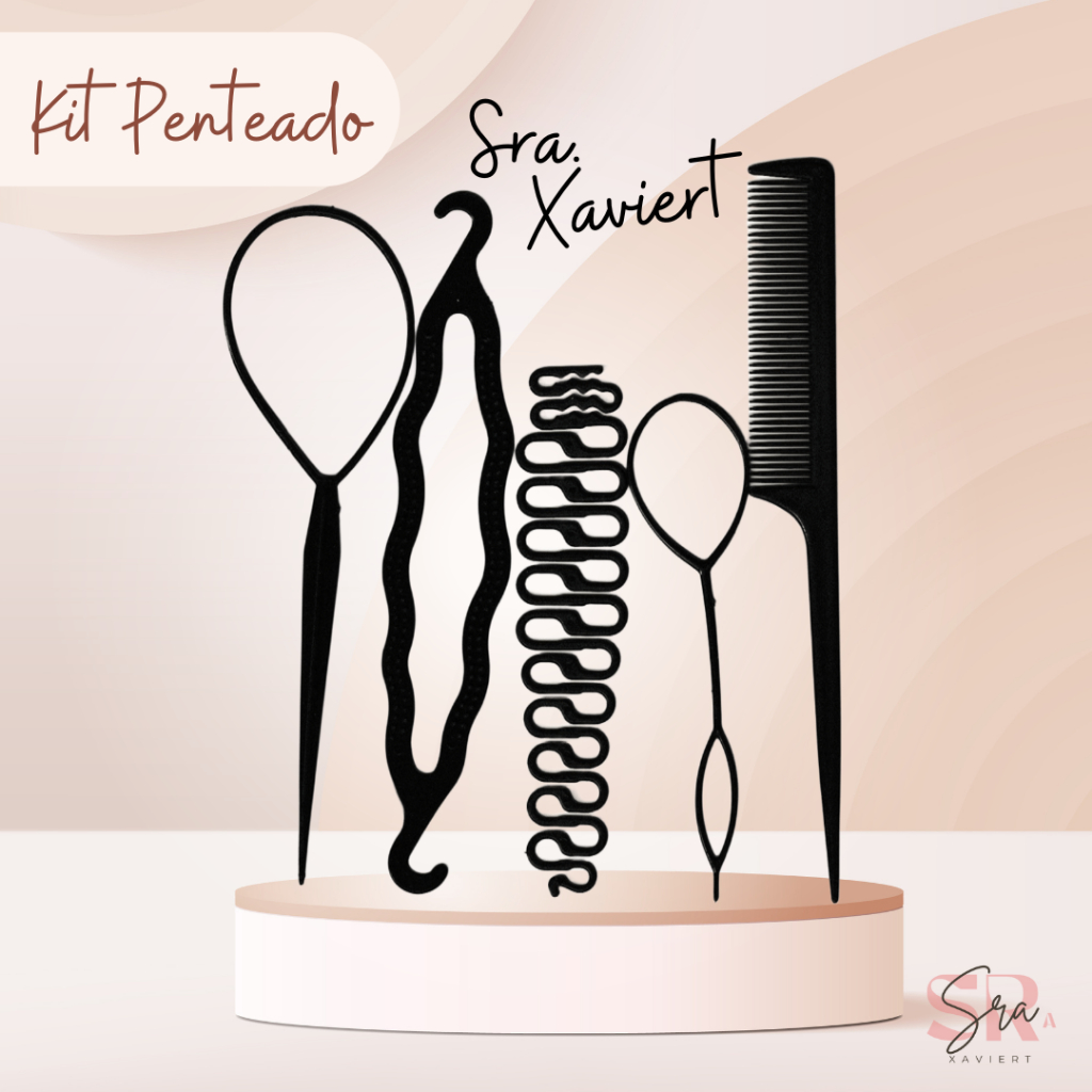 Kit Acessórios de Cabelo - Penteados Fáceis e Estilosos - Coque, Trança, Rabo de cavalo, touca nero etc.