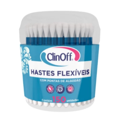 Hastes Flexíveis Cotonetes Pote C/ 150 CLIN OFF