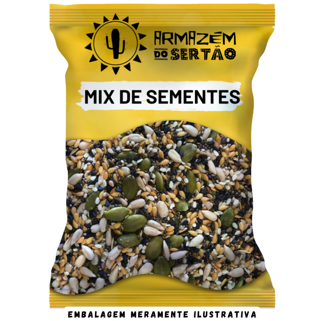 Mix de Sementes Fit Low Carb Chia Girassol Abóbora Linhaça Dourada e Gergelim Branco em Oferta na Shopee