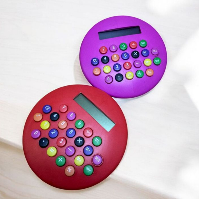 Calculadora Eletrônica De Mesa 8 Dígitos Rosa E Vermelho Para Uso Escolar E Escritório