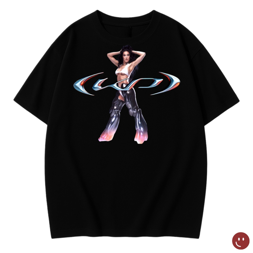 Camiseta Katy Perry KP 100% algodão Blusa Preta e Branca Show Internacional Cantora Pop