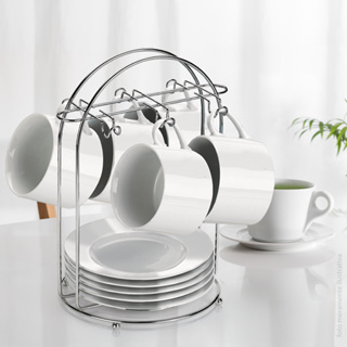 Suporte Para Xícaras De Chá Aço Cromado Arthi Organização Cozinha Café Bar em Oferta na Shopee