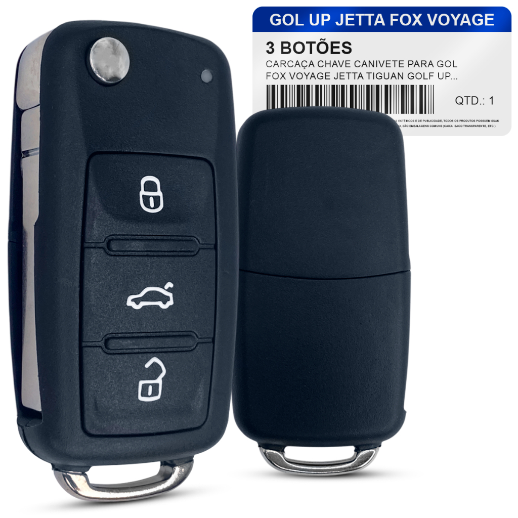 Chave canivete Gol G6 Jetta Amarok Up Fox 2012 2013 2014 2015 2016 2017 2018 em Oferta na Shopee