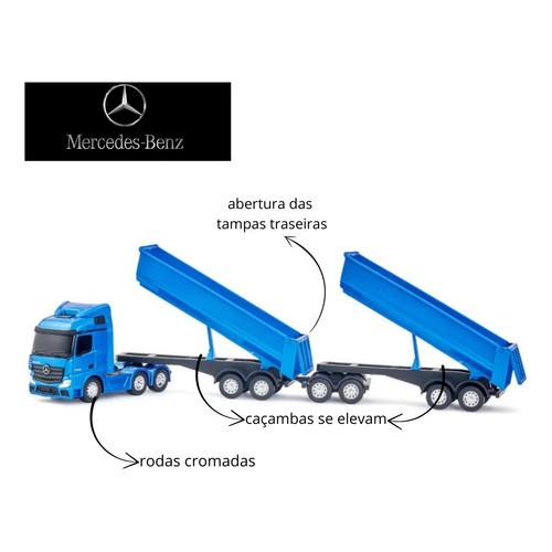 Brinquedos Caminhão Mercedes Actros Rodotrem Basculante - Brinquedos Usual