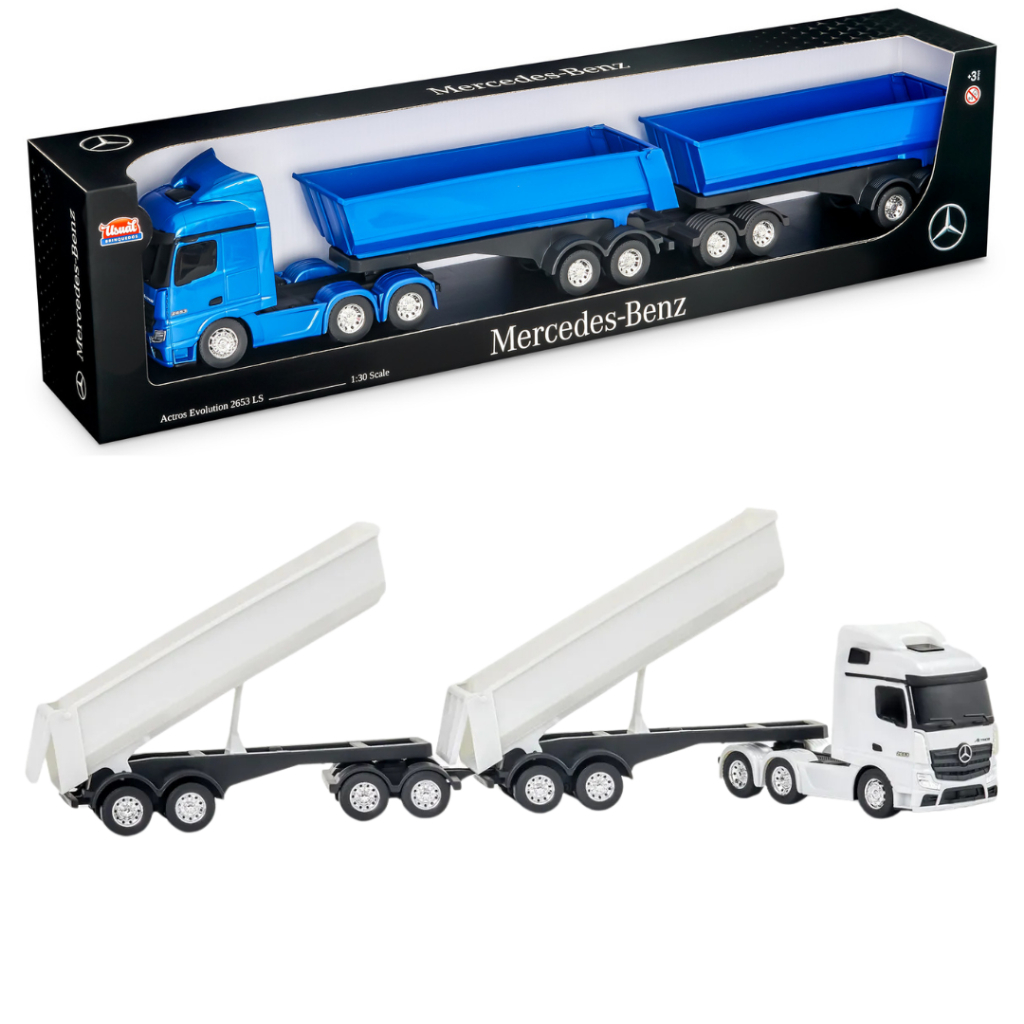 Caminhão Mercedes Actros Rodotrem Basculante 70cm Usual Brinquedos em Oferta na Shopee