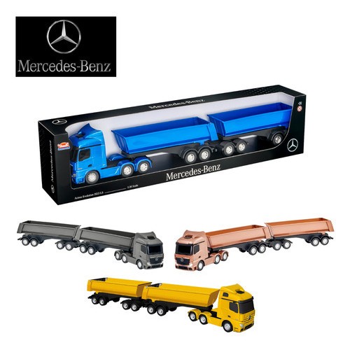 Caminhão Miniatura Mercedes Benz Actros Rodotrem Basculante Brinquedo Coleção Usual