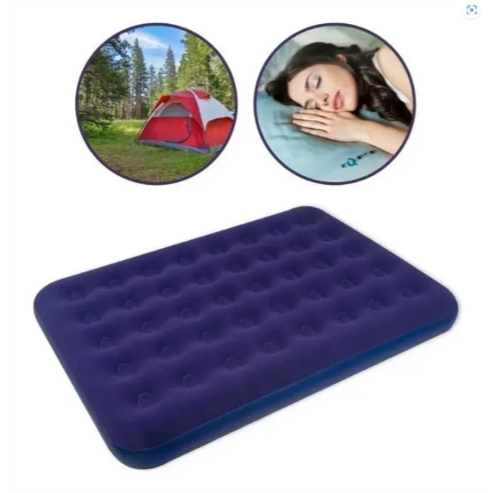 Colchão Inflável Casal Queen Helplo 191x137x22 Cor Azul em Oferta na Shopee