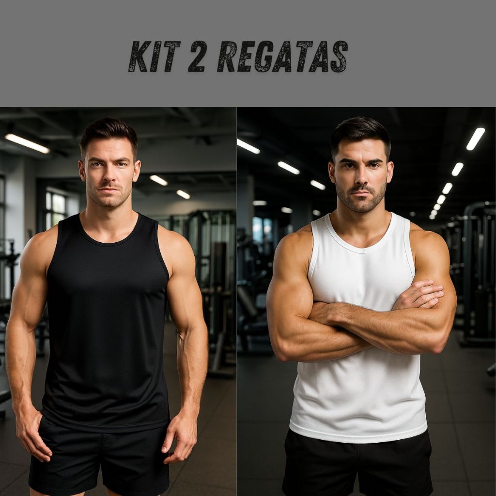 Kit 2 Regatas Masculinas Nadador Blusa Academia Fitness Treino