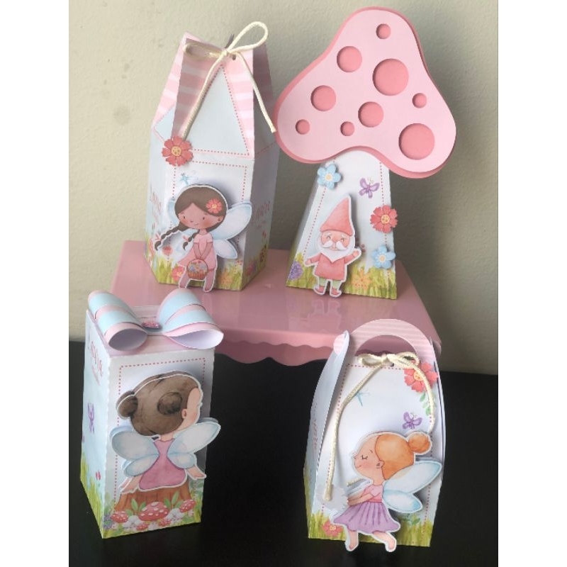 Kit Caixas Jardim das Fadas Personalizado , Só um Bolinho , Mesversário, Aniversário, Lembrancinha,PEGUE E MONTE