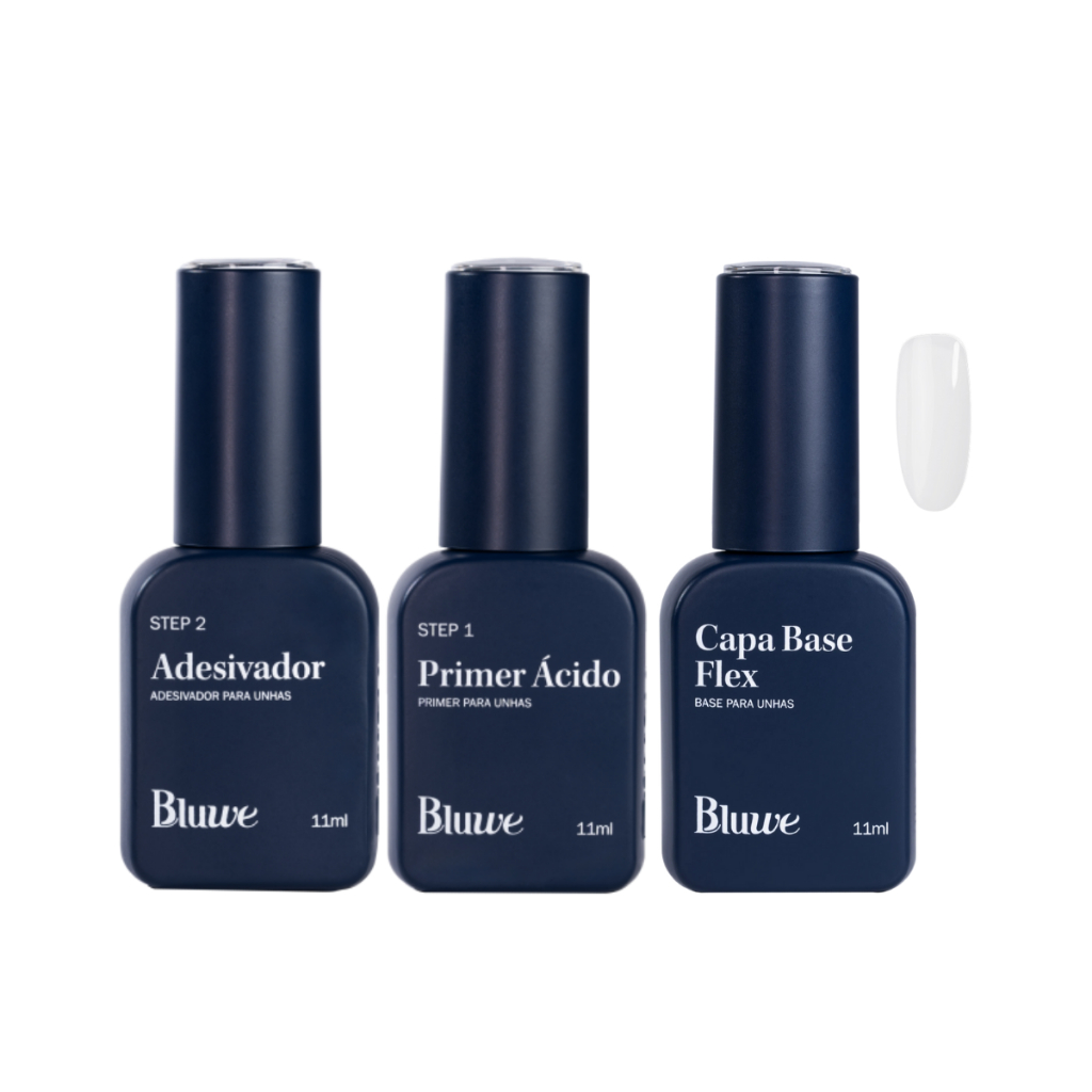 Bluwe Kit Primer Ácido + Adesivador + Gel Capa Base Estrutural / Flex ( Escolha O Seu)