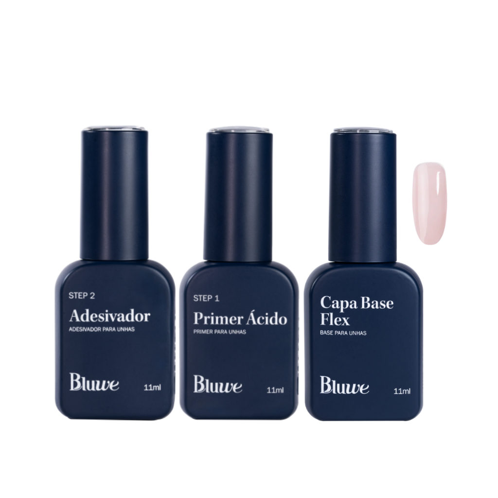 Kit Preparadores Blindagem Step 1 Ácido Step 2 Adesivador Gel Base ( À Escolher ) Bluwe