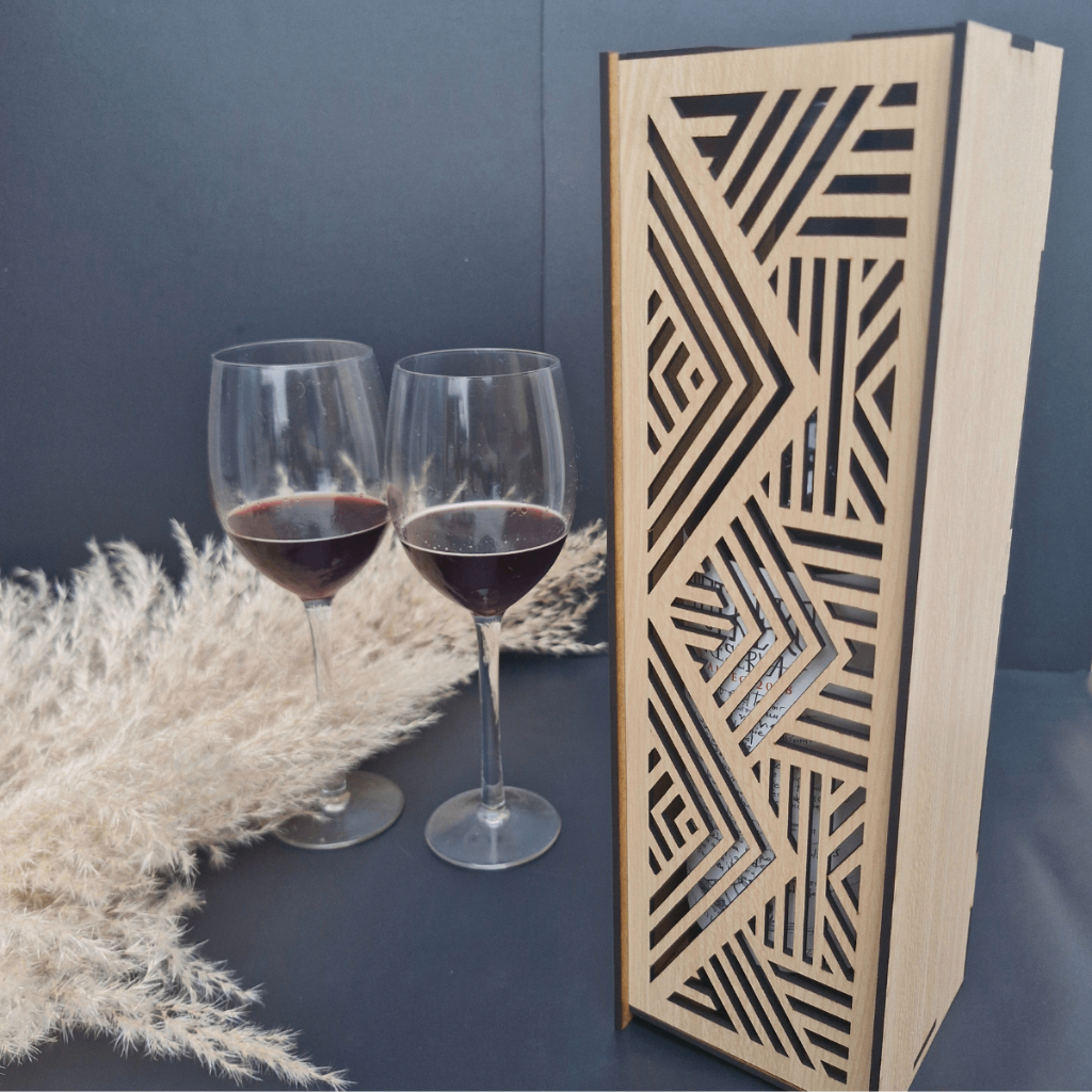Caixa Porta Vinho em MDF Moderno Caixa para Vinho Embalagem Elegante dia dos pais