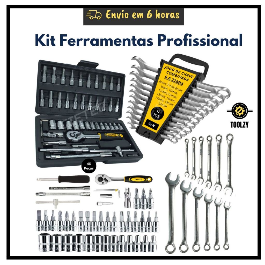 Jogo Completo de Chaves e Soquetes