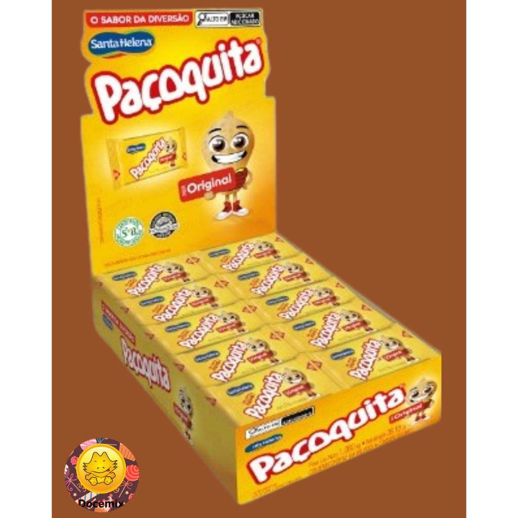 Paçoca Quadrada Embalada Paçoquita C/36 Unidades 648g Santa Helena