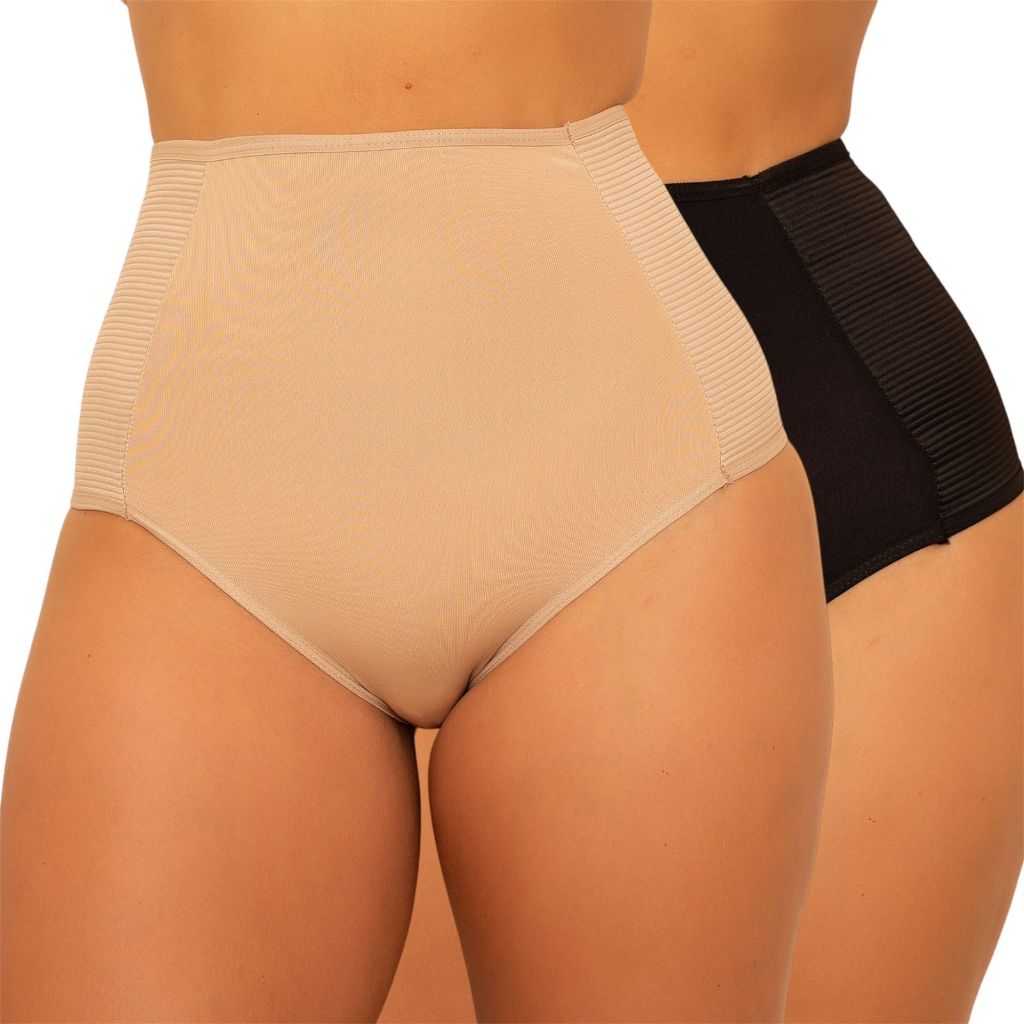 Kit 2 Calcinhas Cinta Modeladora Compressão Cos Alto Segura Barriga Pos Parto Redutora de Medidas em Oferta na Shopee