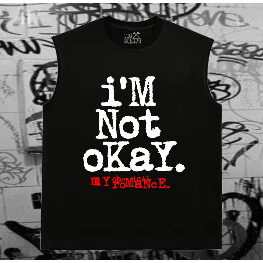 REGATA OVERSIZED MACHÃO MCR MY CHEMICAL ROMANCE MCR  IM NOT OKAY EMO ROCK