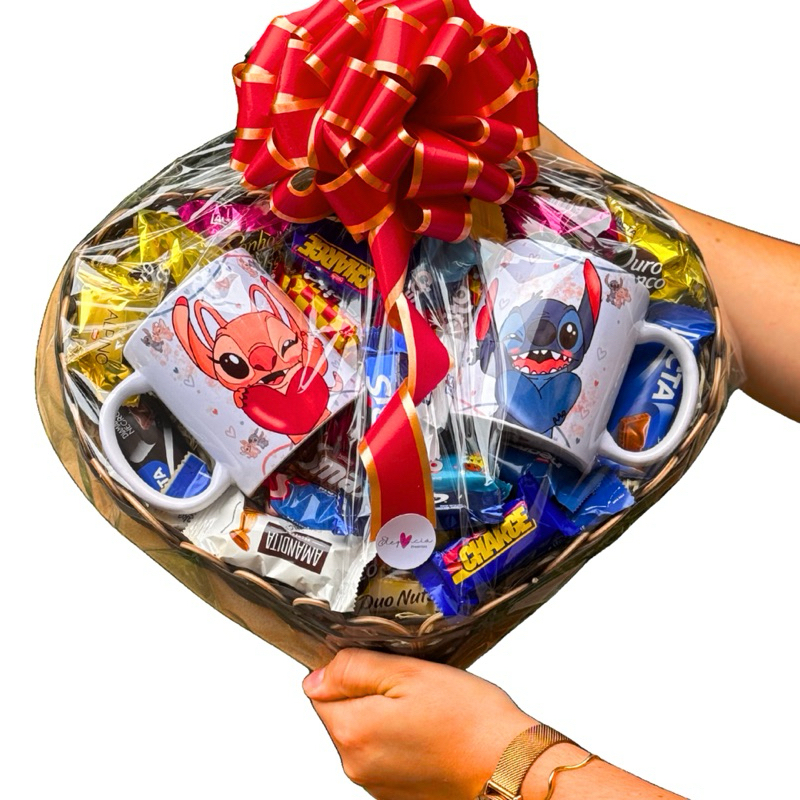 Cesta de Coração Elegância Presentes com Chocolates em Oferta na Shopee