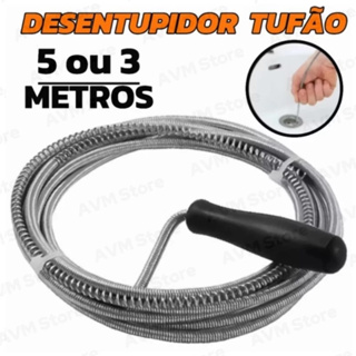Desentupidor Manual Profissional 5M Mola De Aço Inoxidável Ralos, Canos, Pias, Banheiros, Calhas em Oferta na Shopee