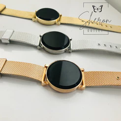 Relogio Feminino Led Digital Redondo Prata Preto Dourado