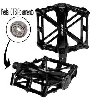 Pedal Rolamento Gts Plataforma Aluminio Rosca Grossa Bike