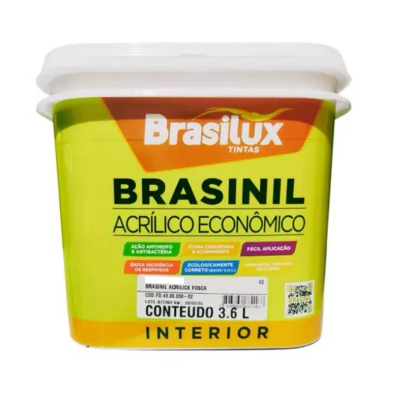Tinta Acrílica Anti Mofo Brasilux 3,6 litros