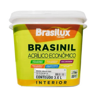 Tinta Acrílica Anti Mofo Parede Interno Branco Neve Econômica 3,6Litros Brasilux