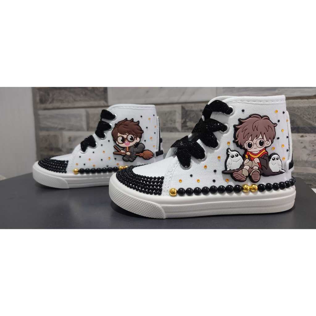 Tenis Infatil Personalizado Cano Alto Modelo Harry Potter