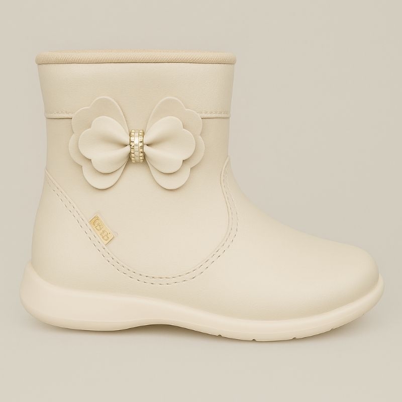 Bota Infantil Feminina Cano Curto com Laço e Strass Kidy– Conforto e Estilo!