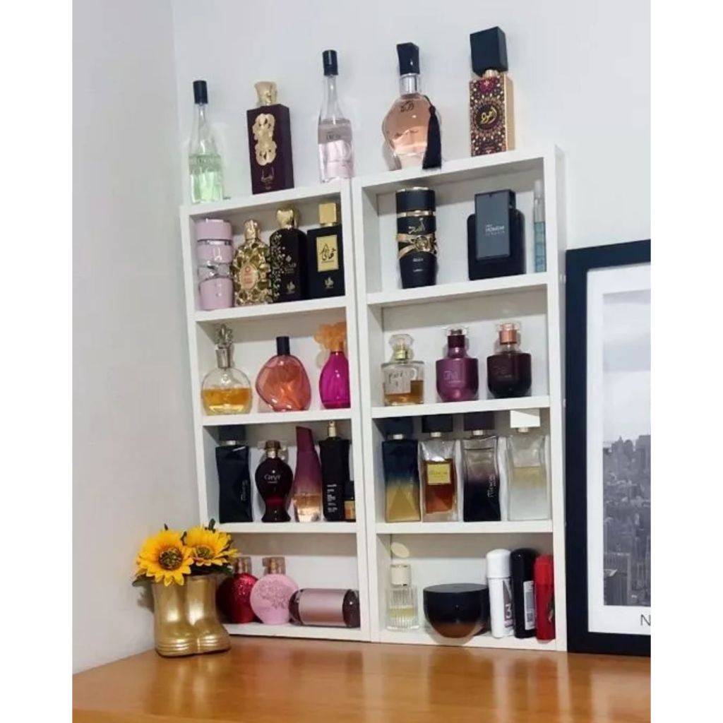 organizador de perfume expositor em mdf cor branco em Oferta na Shopee