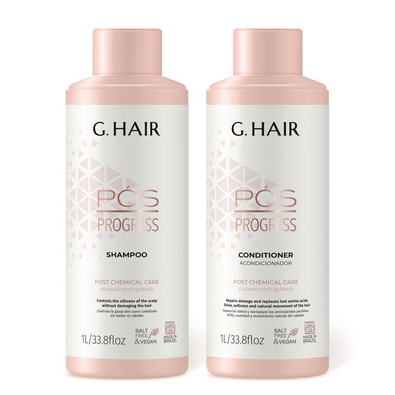 Kit GHair Inoar Pós Progressiva 1L Shampoo e Condicionador – Prolonga o Liso, Hidrata e Dá Brilho