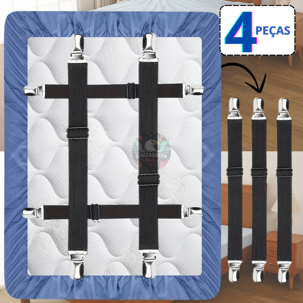 Prendedor Lençol Com Elástico Ajustável Para Colchão Cama Sofa lençol 2 e 3 Pontas em Oferta na Shopee