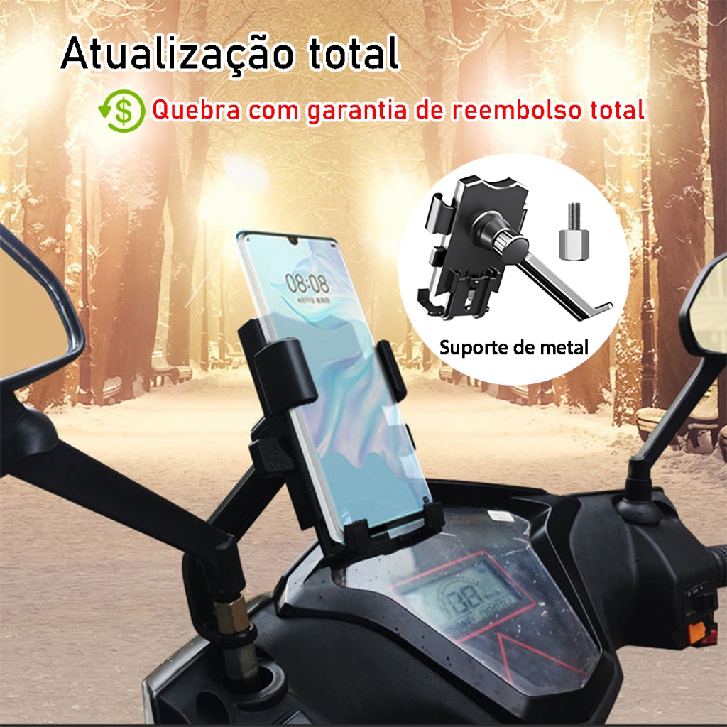 Suporte Para Celular 360 Graus Moto E Bicicleta Universal Retroisor De Ferro Gps Suporte Celular Biz em Oferta na Shopee