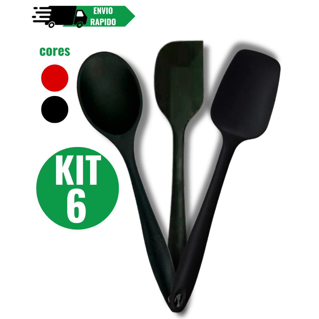 Kits Espátula mais Colher de Silicone Antiaderente Utilidade Domestica em Oferta na Shopee