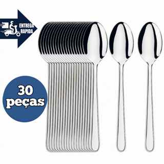 Kit Colheres talheres em Aço Inox Premium Alta qualidade Para Restaurantes Cozinha Bar Sopa em Oferta na Shopee