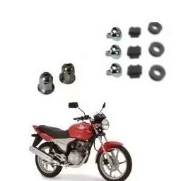 3 parafusos protetor escape Titan 150 sport + 3 coxim + 3 buchas + 2 porca escapamento